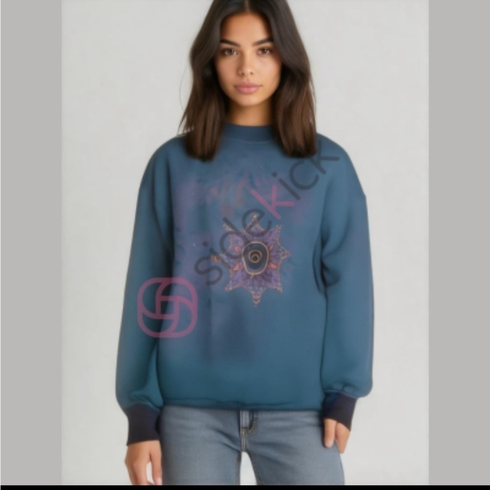 Henry Grethel Vintage Embroidered Fleece Sweatshirt Large